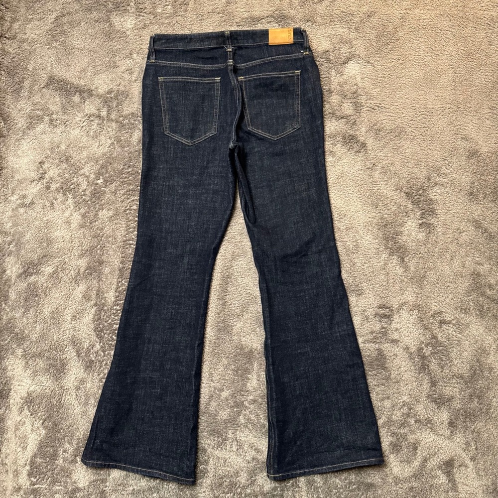 J.Crew Skinny Flare Jeans Size 30 Dark Indigo Wash High Rise Denim Trousers
